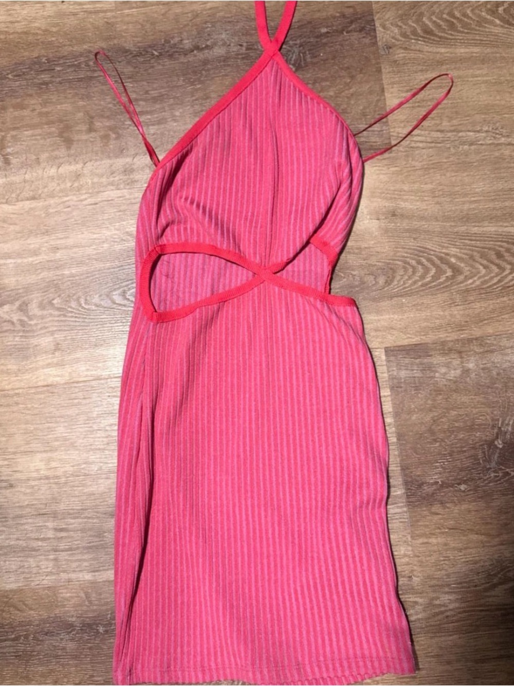 Zara Hot Pink Ribbed Cutout Mini Dress